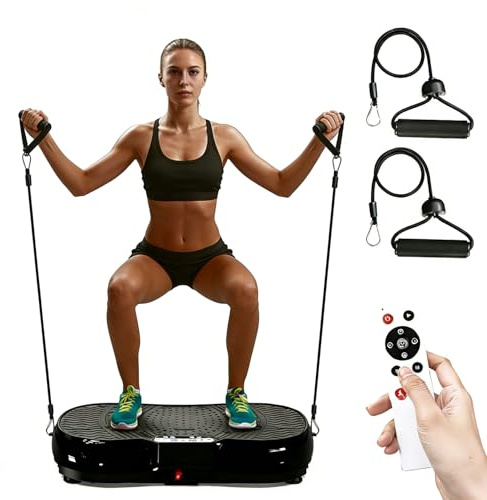 Vibration Plate for Weight Loss & Lymphatic Drainage, 2025 Upgraded Vibration Plate Exercise Machine with Dual Motor, 99 Speeds, 140KG Capacity (inky)