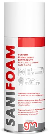 SANIFOAM, Detergente Igienizzante Schiumogeno per Climatizzatori Casa e Auto, Elimina Odori, Batteri e Muffe, Pulizia Profonda Rapida e Sicura,Freschezza Immediata, 400ml (Igienizzante Schiumogeno)