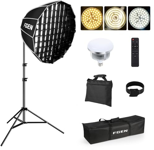 Softbox LED 120 W Fjärrkontroll Justerbar Parabol Justerbar Fotostudio