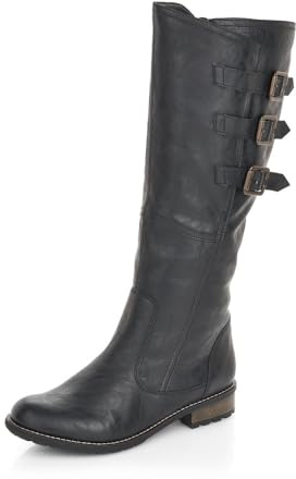 Remonte Damen Hohe Stiefel, Schwarz Asphalt 01, 40 EU