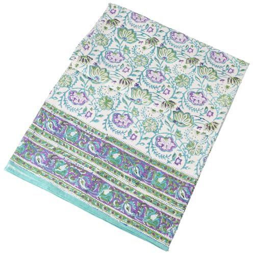 Blockdruck Tagesdecke, Bett & Sofaüberwurf, Design 14, Double 225*275 cm | 100% Baumwolle, handgefertigt, traditioneller Blockdruck, vielseitig einsetzbar, dekorativ