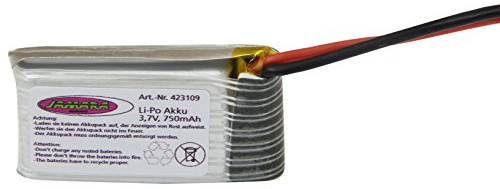 Jamara Jamara423109 Lithium-Polymer-Akku, 3,7 V 750 mAh 2,77 Wh, für F1X-Quadrocopter