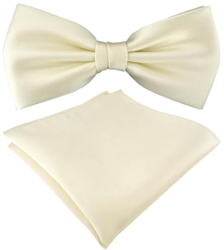 TigerTie Satin Fliege Einstecktuch in einfarbig Uni + Aufbewahrungsbox