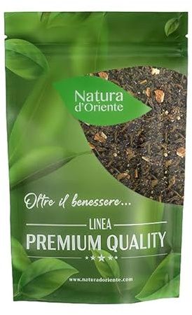 NATURA D’ORIENTE Tè Verde Sencha Earl Grey Decaffeinato 100g – Con Bergamotto, Scorza d’Arancia e Limone – Tè Verde Deteinato Aromatico – 100% Ingredienti Naturali