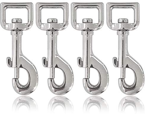 Ganzoo Karabiner-Haken mit Drehgelenk L: 87 mm, Bolzenkarabiner für Hunde-Leine, 4 Stück, Wirbelkarabiner, für Paracord 550 Hundehalsband, legierter Stahl, Schnapp-Karabiner Drehkopf, Farbe: Silber