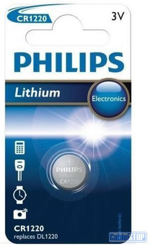 PHILIPS CR1220 Lot DE 3 Piles AU Lithium 3V