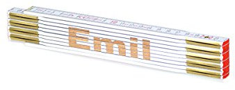 Zollstock mit Namens-Gravur zum auswählen - Name - Lasergravur - personalisiert - Geschenk - Mann - Vatertag - Geburtstag, Zollstöcke Namen:Emil