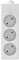 Garza 430055 power-base multipla senza cavo con 3 prese Schuko, colore, bianco, Medium