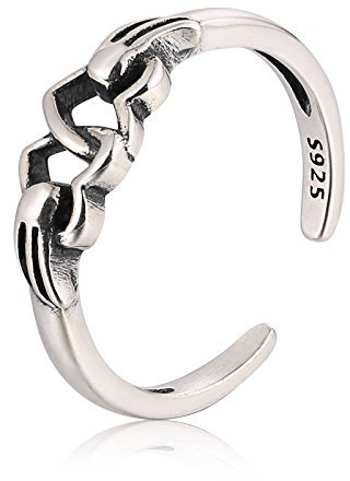 Daesar Fußschmuck Hochzeit Zehenringe Silber 925 Doppelter Herzen Silber Fußringe Für Damen