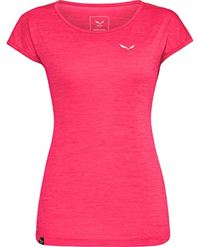 Salewa Damen Puez Melange Dry W S/S Tee Blusen T shirts, Rose Red Melange, 34 ( XS )