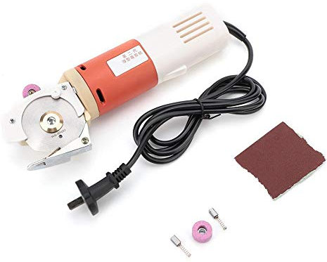 Rundmesser-Schneidemaschine, tragbare tragbare 65-mm-Rotationsklingen-Stoffschneidemaschine Elektrische Rundschneidemaschine 220 V zum Schneiden verschiedener Stoffarten(EU plug)
