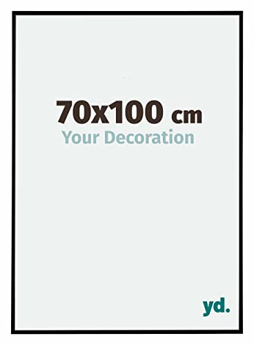 Your Decoration - Bilderrahmen 70x100 cm - Schwarz Matt - Bilderrahmen aus Kunststoff mit Acrylglas - Antireflex - 70x100 Rahmen - Evry