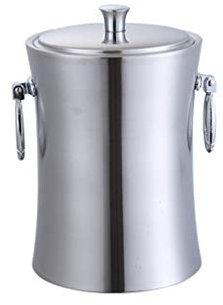 SMSOM Isolierter Eiskübel - Gut gemacht, doppelwandiges Champagner-Eimer hält EIS froh, länger - 2 Liter Edelstahl-EIS-Eimer für Partys, mit Deckel und Eiszangen (Size : 1L)