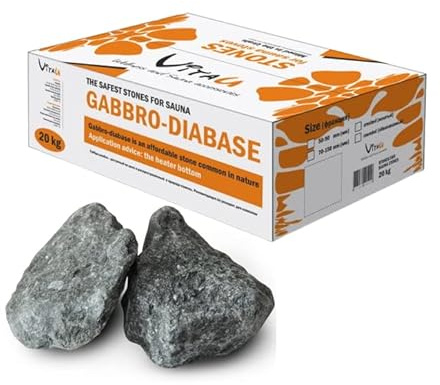 Dufte Momente Saunasteine Gabbro/Diabase 20 kg – Körnung 50–90 mm | Hochwertige Saunasteine für Aufgüsse | Natürliche Wärmespeicherung & weiche Dampfbildung