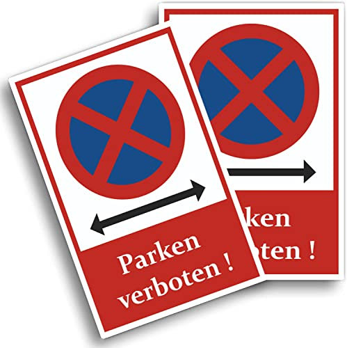 2 Stück (30 x 20 cm) Parken Verboten Schild - aus stabiler PVC Hartschaumplatte - 3 mm stark - mit UV-Schutz und witterungsbeständig - Privatparkplatz Schild - Klares Zeichen für Parkverbot