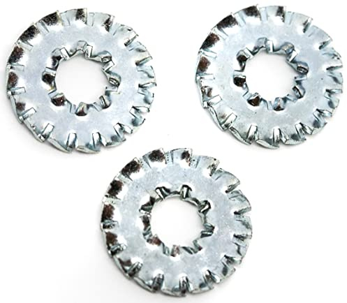 M10 - Arandelas dentadas a prueba de sacudidas para dientes internos y externos, acero chapado en zinc, DIN 6798DD (paquete de 20)