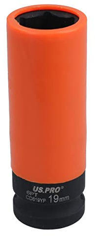 Radmuttern-Stecknuss für Alufelgen, 19 mm, dünnwandig, 1,27 cm (1/2 Zoll) Antrieb