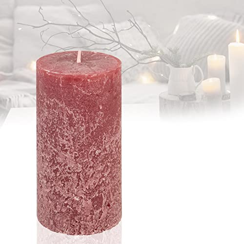 Candelo Vela con diseño rústico de Navidad – Burdeos – Rustic – 12 cm de largo tiempo de combustión aprox. 54 horas – Corona de Adviento ...