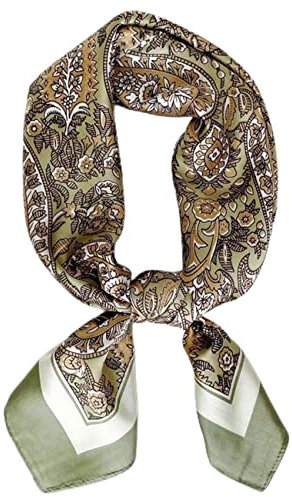 prinfantasy Schal Damen Seidenschals für Frauen Große Satin Quadrat Halstuch Seide Gefühl Haar Mode Kopftuch Schal (70X70cm) 70031