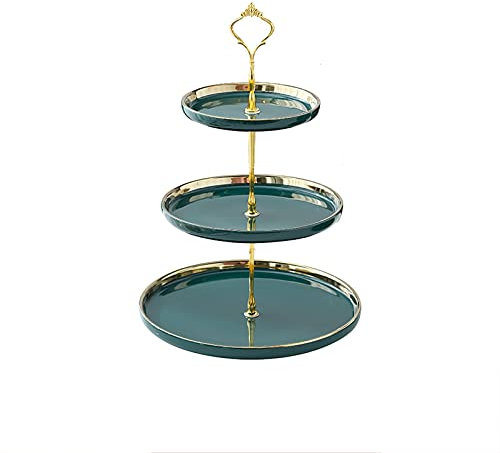 Frutero Soporte de pastel de postre blanco de 3 niveles, soporte de pastelería de plástico Pequeño Magdalena Magdalena Bandeja de galletas Candy Fruit Placa y bandejas Cesta de Frutas ( Color : A )