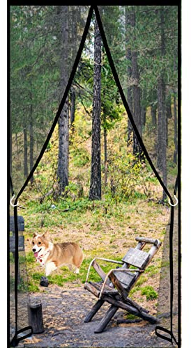 Fliegenvorhang Balkontür 80 x 240 cm Luft kann frei strömen Fliegengitter Balkontür Vorhang Klebmontage ohne Bohren für Wohnzimmer Terrassentür, Schwarz