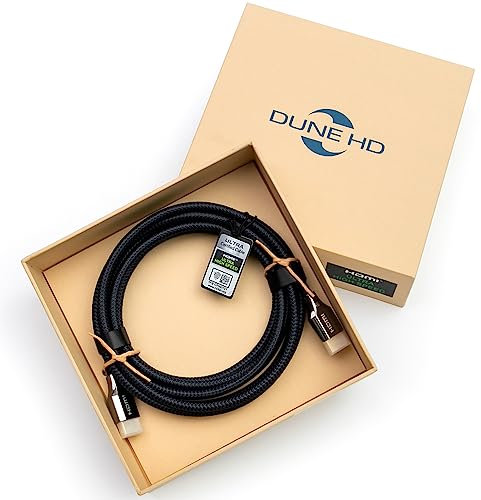 Dune HD Certified High Speed 48Gbps HDMI 2.1a Cable | 10K, 8K / 60Hz, 4K / 120 Hz, 4:4:4, eARC, CEC, HDCP 2.2/2.3, 3D, HDR 10+, Dolby Vision, Atmos, VR | Gaming PC, OLED TV, Hi-Fi, RTX 40xx (2m)
