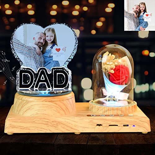 Angry Egg Boy Dad Geschenke, Kristall-Fotorahmen Herzförmig, Farbdruck von Fotografien, Personalisierte Geschenke für Papa, Rotation Kristall Fotorahmen Papa Vatertag Geburtstag Weihnachtsgeschenke