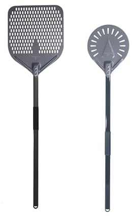 SkyjOy Pala Pizza 44/46 Inch Aluminum Hard Coating Perforated Long Pizza Peel Rectangular Pizza Shovel Removable Paddle Pizza Tool Palas para Pizzas (Color : 13inch and 9inch Set)