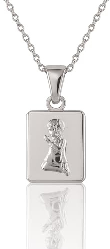 Sakrami Argent 925 Médaille rectangulaire pour bébé Boîte cadeau personnalisée - Collier pour naissance, communion ou confirmation Collection enfants