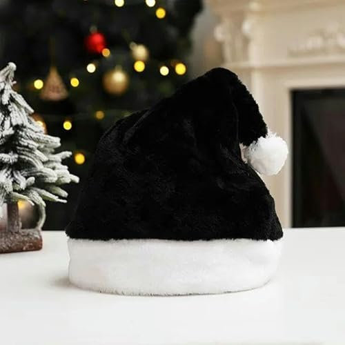 TERPCO Personalisierte Weihnachtsmütze Benutzerdefinierte Weihnachtsmann Hut Königsblau Name Hut Benutzerdefinierte Strumpf Kappe Weihnachtsfeier Passende Familie Santa Hüte-Schwarz-Benutzerdefinierte