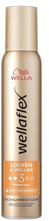 Wellaflex Schiuma per capelli riccia e ondulata per capelli da donna, resistente fino a 24 ore, per riccioli dinamici, delicato sul cuoio capelluto, dermatologicamente testato, senza silicone, tenuta