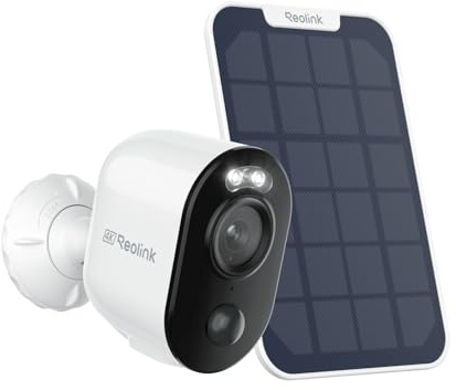 Reolink 4MP Überwachungskamera Aussen Akku Argus 3 Pro+Solarpanel, 2,4/5GHz WiFi, Solar WLAN Kamera Outdoor mit Spotlight, Farbnachtsicht, Keine Monatsgebühr(Generalüberholt)