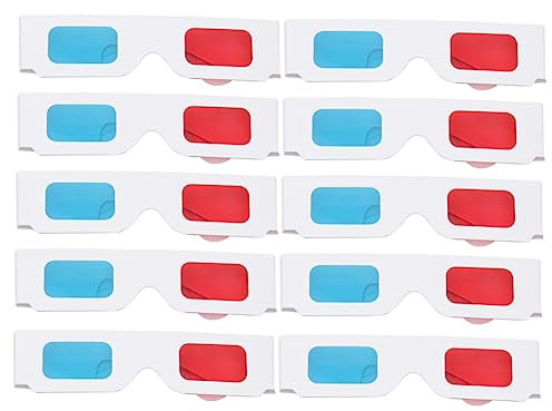 Homoyoyo 10 Pezzi Occhiali Video 3d Occhiali 3d Per La Tv Occhiali 3d Di Carta Decorazione Per Occhiali Anaglifo Rosso Occhiali 3d Per Bambini Monouso Bambino Carta Per Occhiali