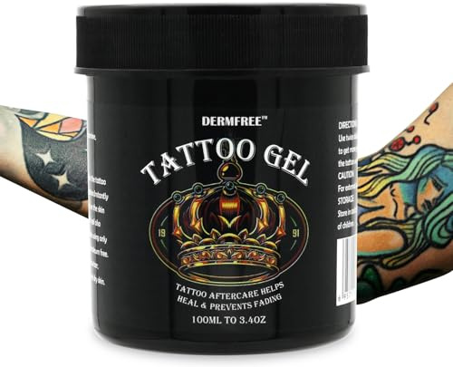 Tattoo Aftercare Gel 3.4 oz (100 mL) – Lightweight Tattoo Care for Before, During & After, Moisturizing & Soothing Gel to Help Maintain Vibrant Tattoo Appearance, Non-Greasy