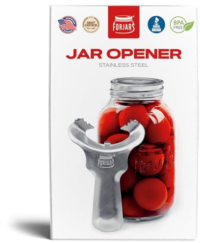 Forjars Manueller Glasöffner – bewertetes Werkzeug zum Einmachen – Öffnen von Einmachgläsern zum Aufdrehen, Schraubdeckel, Dosengreiferhilfen – Original-Hand-Maurerküchendeckel-Hilfe