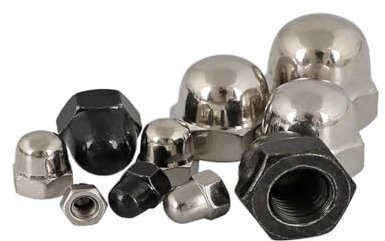 Vernickelte schwarze Zink-Sechskant-Hutmutter M3 M4 M5 M6 M8 M10 M12 DIN1587 Metrische Sechskant-Kuppel-Halbkreis-Dekorationsabdeckungsmuttern(Nickel Plated,M4-10pcs)