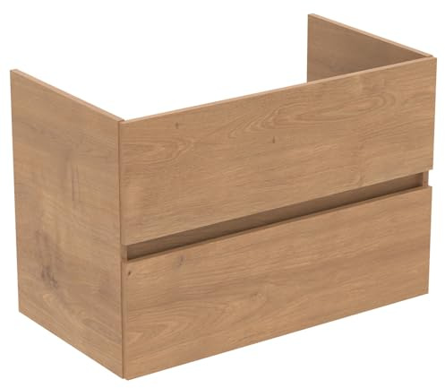Ideal Standard Bagno Vanity Units Eurovit+ 80 cm mobile lavabo a parete con 2 cassetti, R0263Y8, rovere naturale