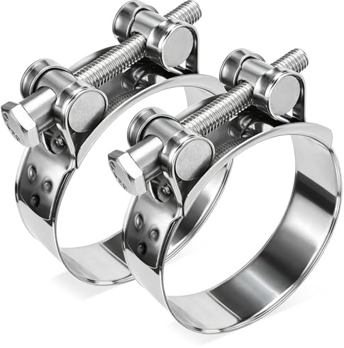 Fomiata 2Pcs 201 Stainless Steel T-Bolt Hose Clamps,Clamp Range 68-73mm ， Band Width 24mm (68-73mm 2pcs)