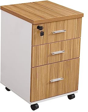 Schreibtisch-Aktenschrank aus Holz mit abschließbaren Schubladen für Büroaufbewahrung und Organisation