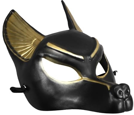 VOSAREA Masque Anubis RéTro Pour Adulte : Masque égyptien De La Mort Pour Halloween Accessoire De Costume Cosplay Pour Hommes et Femmes Soirées MasquéEs, éVénements Déuisements