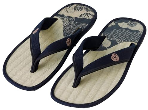 Asayu Japan Traditionelle japanische Sandalen Tatami Setta Zori, Hergestellt in Japan - Blau