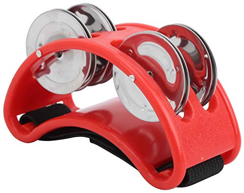 Hand-Tamburin, Percussion-Tamburin, Elliptisches Tamburin, Tamburin, Cajon-Box-Trommel, Musikalisches Rhythmusinstrument, Hand-Percussion-Trommel für Party-Auftritte (Rot)
