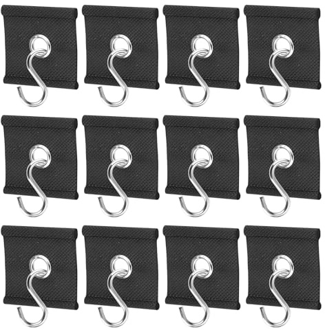 Riceel Kederöse für Kederschiene, 12 Stück Markisen Paspelhaken für Caravan, Tragbare kederschiene Haken für 5/6 mm, S-Haken, Camping Markisen Haken