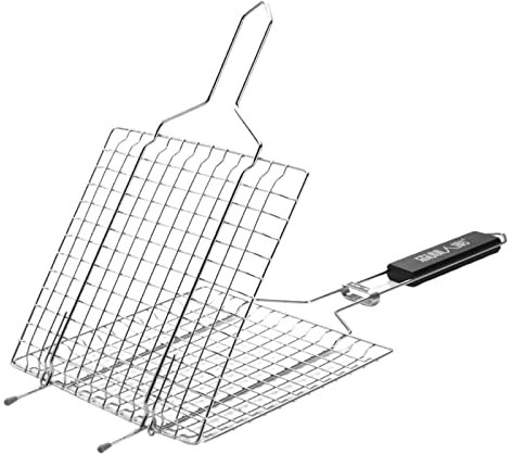 Grillkorb Metallgitter mit klappbarem Griff Camping Grill Wurst Grill Rack Netz