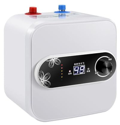 Mini chauffe-eau électrique, chauffe-eau instantané électrique 1,5 kW, chauffe-eau sous évier avec écran LCD numérique et bouton de température
