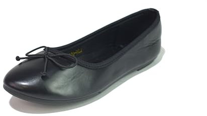 Ladies Ballet Flats Shoes Work Office Comfortable Bow School College Slip-on Pumps UK Size 3-8 Gold