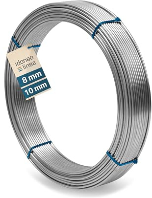 Idoneo Linea Aluminium Runddraht 8 mm / 10 mm – Flexibler Erdungsdraht für Blitzschutz & PV-Anlagen, Alu Blitzableiter Draht, Korrosionsbeständig, Längen: 1–148 m
