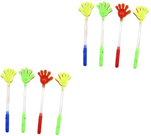 TOYANDONA 2 Series Tiro De Mano De Palo De Brillo Barra De Brillo Barras De Brillo Matracas De Porristas Favor De La Fiesta De Cumpleaños Resplandor El Plastico Color Aleatorio 4 Piezas