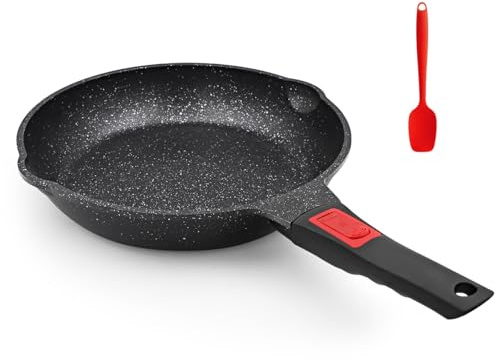 Bobikuke Antihaft Pfanne 28cm, Bratpfanne mit Abnehmbarem Griff Antihaftbeschichtung Wokpfanne für alle Herdarten (Schwarz)