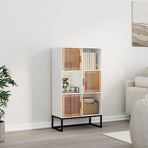 KTHLBRH Aparador Alto con 3 Puertas de Madera de Pino, Armario de Almacenamiento con Estilo Escandinavo y Estructura Estable para Decoración de Hogar
